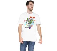 Cotton Soul Disney Toy Story Buzz Lightyear Mens T Shirt, White, SML