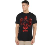 Cotton Soul Dungeons & Dragons D&D Dyed 50th Stacked Logo Unisex T Shirt, Black, Small