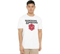 Cotton Soul Dungeons & Dragons D20 Mens T Shirt, White, SML