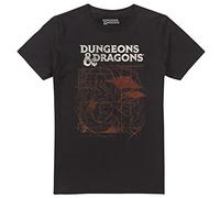 Cotton Soul Dungeons & Dragons Sketch Unisex T Shirt, Black, Large