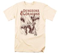 Cotton Soul Dungeons & Dragons Striking Dragon Unisex T Shirt, Natural, X-Large