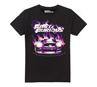 Cotton Soul Fast and Furious Fast X Fast Flames Mens T Shirt, Black, SML
