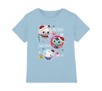 Cotton Soul Gabby's Dollhouse Meowy Christmas T Shirt, Sky Blue, 7-8 Years