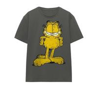 Cotton Soul Garfield Big Ol Cat Ladies T Shirt, Charcoal-Small