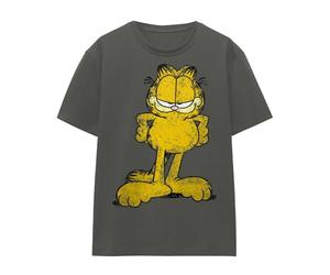 Cotton Soul Garfield Big Ol Cat Ladies T Shirt, Charcoal-Small