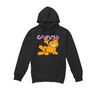 Cotton Soul Garfield Greeting Unisex Hoodie, Black, Small