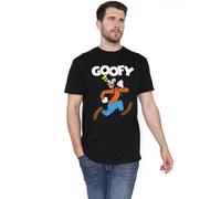 Cotton Soul Goofy Mickey Mouse & Friends Goofy Hey There Mens T Shirt, Black, Large