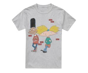 Cotton Soul Hey Arnold Arnold and Gerald Leaning Unisex T Shirt, Athletic Heather