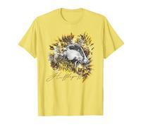 Cotton Soul Hufflepuff Floral Badger Mascot T-Shirt
