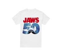 Cotton Soul Jaws 50Th Poster Logo Unisex T Shirt, White, XXX-Large