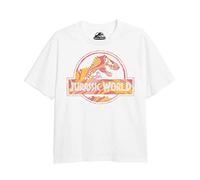 Cotton Soul Jurassic Park Tropical Logo Girls T Shirt, White, 12-13 Years