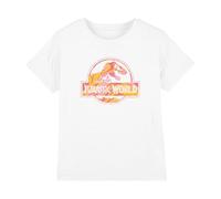Cotton Soul Jurassic Park Tropical Logo Girls T Shirt, White, 9-10 Years