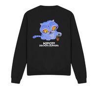 Cotton Soul K-Pop Demon Hunters - Cute Derpy Tiger Cartoon Unisex Sweatshirt, Black, Medium