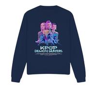 Cotton Soul K-Pop Demon Hunters - Huntrix Huntr/X Billboard Poster Unisex Sweatshirt, Navy, Large