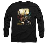 Cotton Soul Labyrinth Sarah & Ludo Unisex Long Sleeve T Shirt, Black, Medium