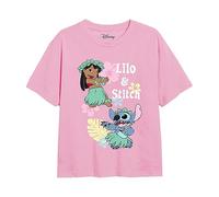 Cotton Soul Lilo & Stitch Hula Girl Girls T Shirt, Light Pink, 9-10 Years