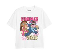 Cotton Soul Lilo & Stitch Summer Vibes Girls T Shirt, White, 9-10 Years