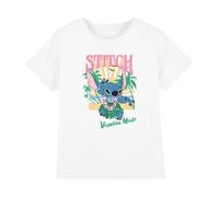 Cotton Soul Lilo & Stitch Vacation Mode Girls T Shirt, White, 9-10 Years
