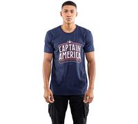 Cotton Soul Marvel Captain America Arch, Unisex T Shirt, Navy, X-Large