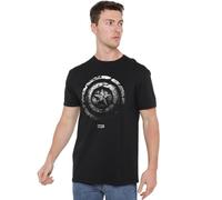 Cotton Soul Marvel Captain America Brick Shield Mens T Shirt, Black, SML