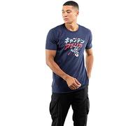 Cotton Soul Marvel, Captain America Japan Stance, Unisex T Shirt, Navy, Large