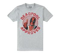 Cotton Soul Marvel Deadpool Approved Mens T Shirt, Grey Heather, MED