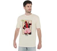 Cotton Soul Marvel Deadpool Pouches Mens T Shirt, Natural, XLG