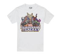 Cotton Soul Marvel Guardians of The Galaxy Group Mens T Shirt, White, LRG
