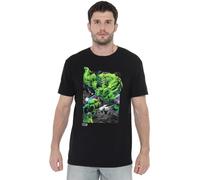 Cotton Soul Marvel Hulk Battle Scene Mens T Shirt, Black, MED