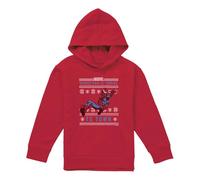 Cotton Soul Marvel Spiderman Christmas Jumper Youth Kids Boy/Girls Pull-Over Hoodie, Red, 7-8 Years