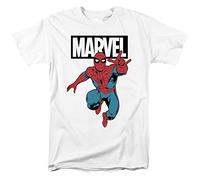 Cotton Soul Marvel Spiderman Jump Mens T Shirt, White, XLG