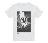 Cotton Soul Marvel Spiderman Miles Morales Sky Unisex T Shirt, White, Medium