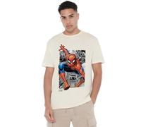 Cotton Soul Marvel Spiderman Rescue Mens T Shirt, Natural, LRG