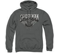 Cotton Soul Marvel Spiderman Sketch Unisex Hoodie, Charcoal, Small