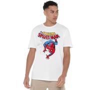 Cotton Soul Marvel Spiderman Wall Crawler Mens T Shirt, White, XLG