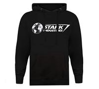 Cotton Soul Marvel Stark Industries Iron Man Mens Hoodie, Black, LRG