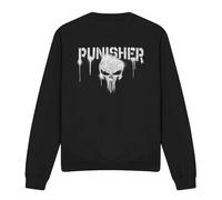 Cotton Soul Marvel White Punisher Graffiti Text Unisex Sweatshirt, Black, XX-Large