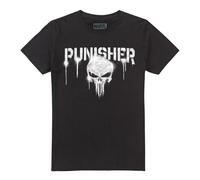 Cotton Soul Marvel White Punisher Graffiti Text Unisex T Shirt, Black, XXX-Large