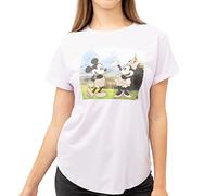 Cotton Soul Mickey and Minnie Disney - Mickey & Minnie Outdoors - Ladies Fashion T-Shirt - Lavender - LRG