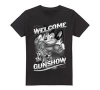 Cotton Soul Mighty Mouse Mighty Gunshow Unisex T Shirt, Black, Small