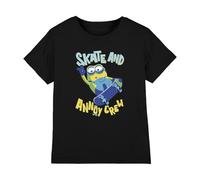 Cotton Soul Minions Skate Crew Boys Kids T Shirt, Black, 3-4 Years