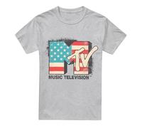 Cotton Soul MTV American Logo Unisex T Shirt, Athletic Heather, Medium