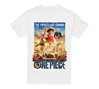 Cotton Soul One Piece Pirates are Coming Poster Unisex T Shirt, White