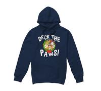 Cotton Soul Paw Patrol/Christmas Deck The Paws-Adult Pull-Over Hoodie, Navy, Medium