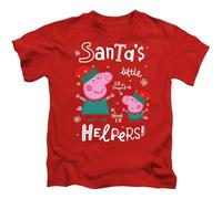 Cotton Soul Peppa and George Pig Christmas Elves T Shirt, Red, 3-4 Years