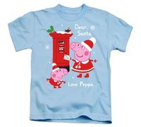 Cotton Soul Peppa and George Pig Letter to Santa T Shirt, Sky Blue, 3-4 Years