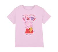 Cotton Soul Peppa Pig Big Sister Girls T Shirt, Light Pink