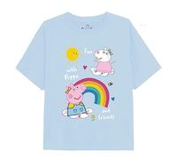 Cotton Soul Peppa Pig Rainbow Friends Girls T Shirt, Light Blue, 12-13 Years