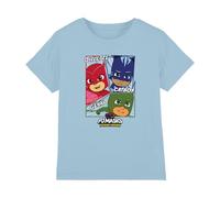 Cotton Soul PJ Masks Comic Heroes Boys T Shirt, Light Blue