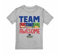 Cotton Soul PJ Masks Team Awesome Boys T Shirt, Grey Heather, 7-8 Years